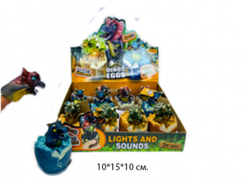 Антистресс арт. 2023-14/19-65 Динозавр в яйце ассорти звук (12 шт.) шоубокс•