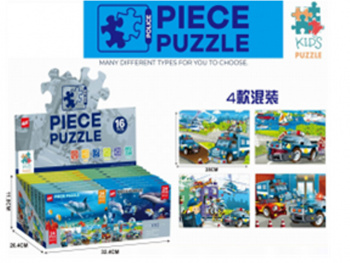 Пазл арт. GXF024-22Н Полиция в ассортименте, 16 дет, в кор.