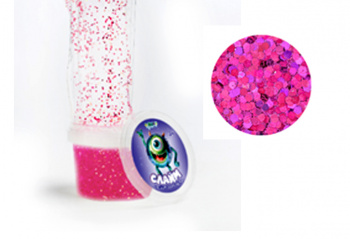 Слайм "Стекло" с малиновыми крупными блёстками, 90 гр