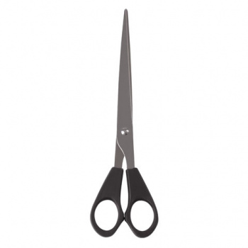 Ножницы STAFF "Basic", 180 мм, чёрные, ПВХ чехол с европодвесом, 236939 (в упаковке 12 шт.)