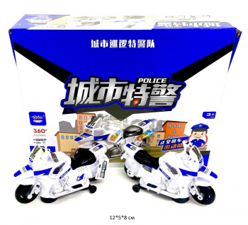 Мотоцикл на батар. арт. 777-105 Полиция (8 шт.) шоубокс_