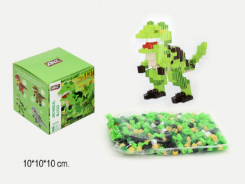Конструктор арт. 8098/YC235-802 Микро Динозавр зеленый 504 дет. в кор._
