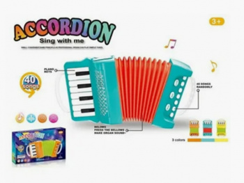 Гармошка арт. 528-1 Аккордеон на батарейках 40 песен, цвета микс в кор.=