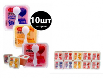 Желе арт. 500661 Фруктовое в баночке с ложечкой вкусы микс 10 шт. упаковка#*'